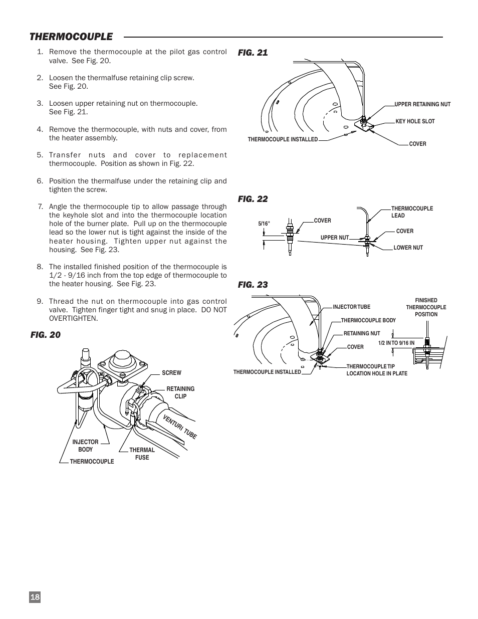 Thermocouple | L.B. White I-34 Infraconic Ignition User Manual | Page 18 / 28