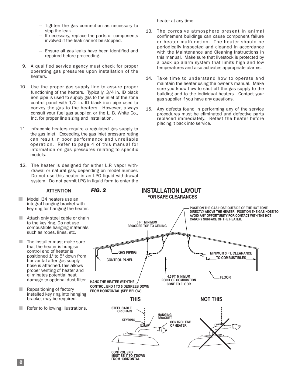 Installation layout, Fig. 2, This not this | L.B. White I-34 Infraconic Ignition User Manual | Page 8 / 28