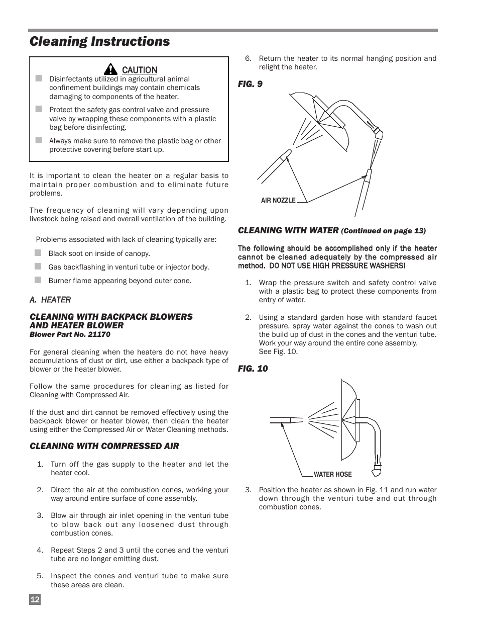 Cleaning instructions | L.B. White I-40 Infraconic Ignition User Manual | Page 12 / 28