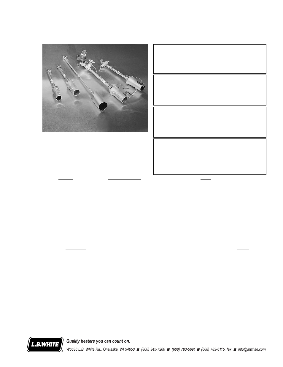 L.B. White Bertha and Torchman Torches User Manual | 8 pages