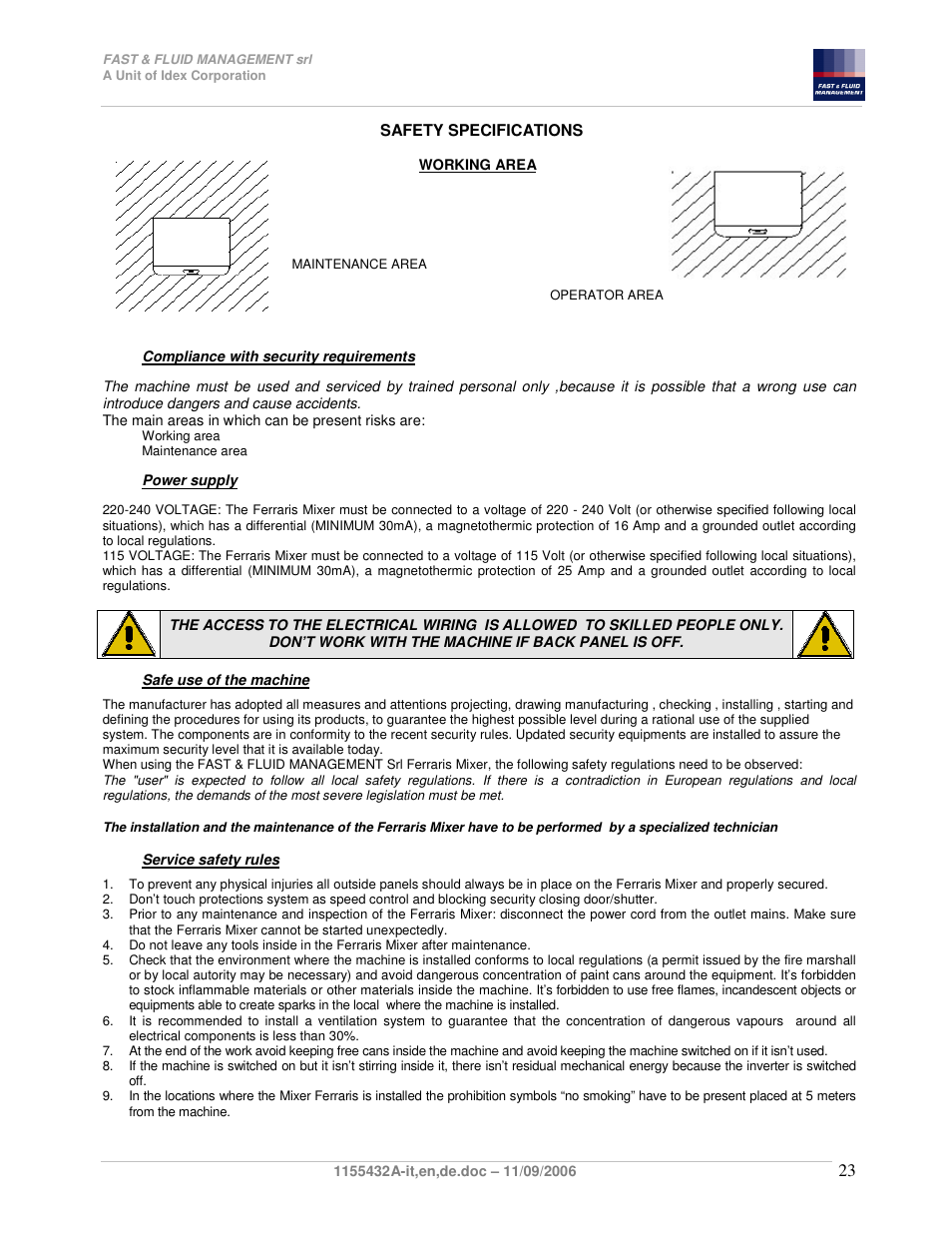 Fast & Fluid Ferraris Automatic Mixer User Manual | Page 23 / 55