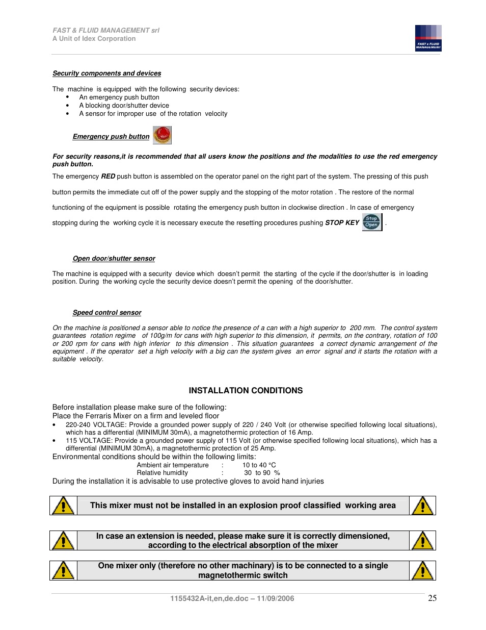 Fast & Fluid Ferraris Automatic Mixer User Manual | Page 25 / 55