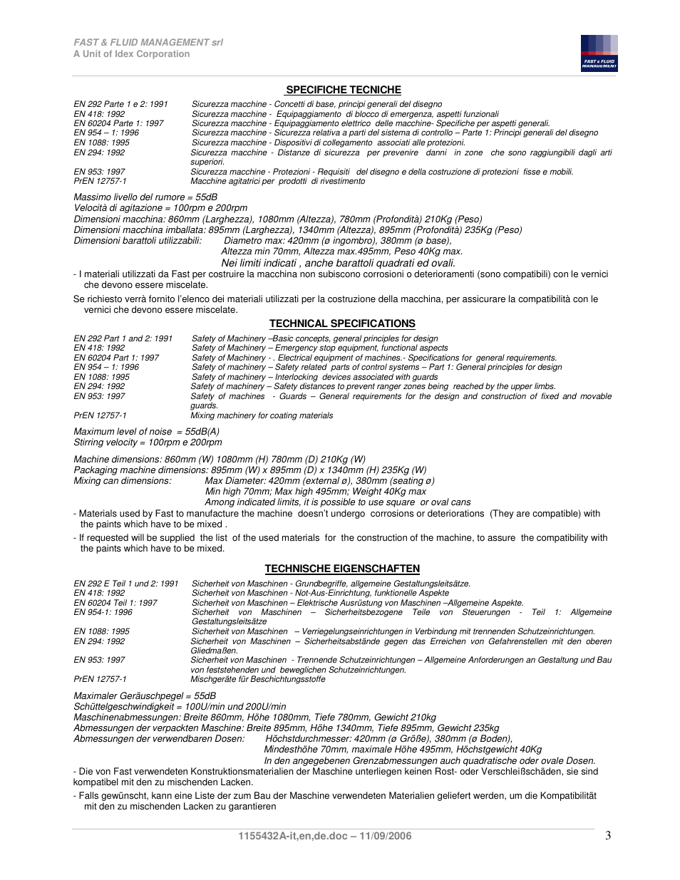 Fast & Fluid Ferraris Automatic Mixer User Manual | Page 3 / 55