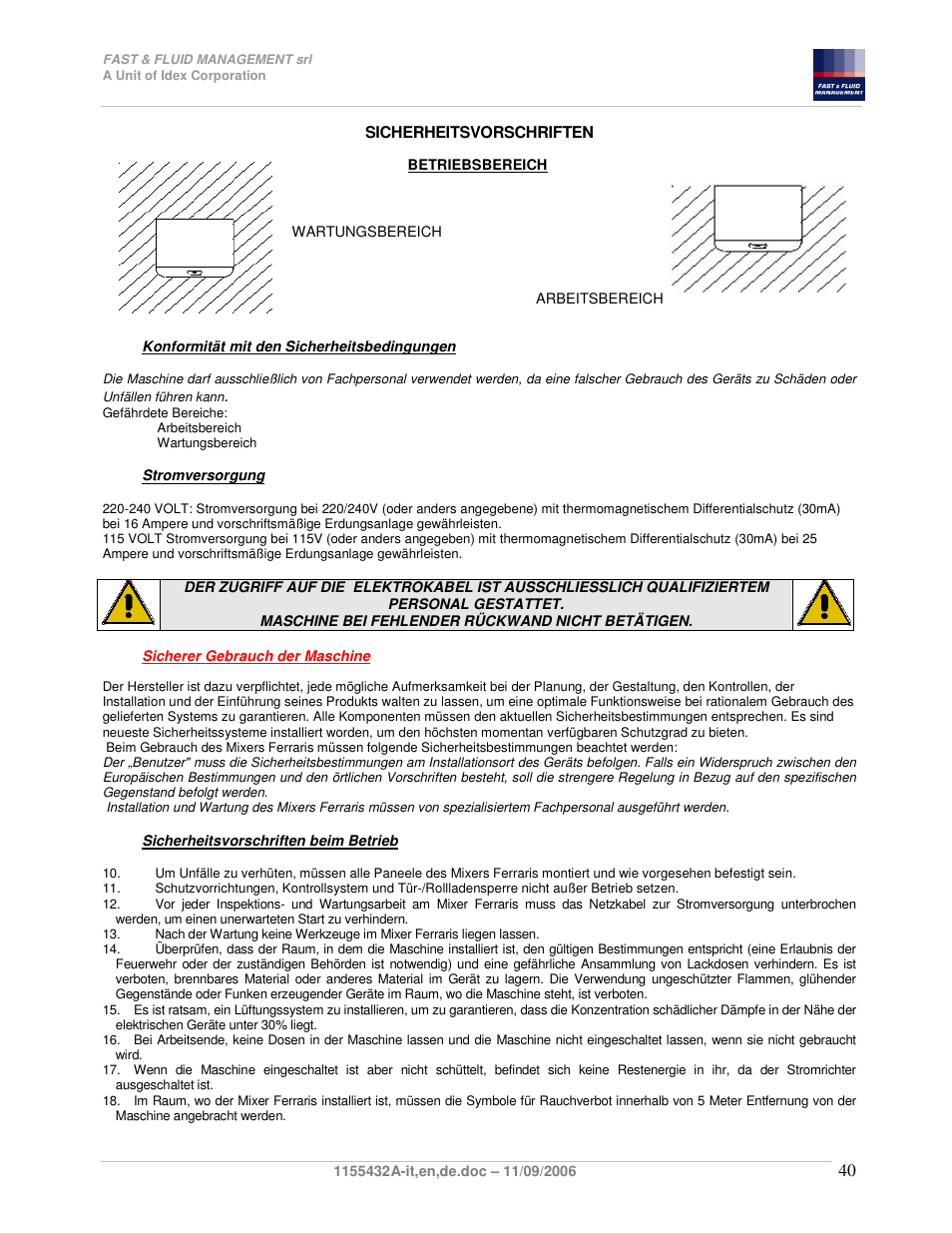 Fast & Fluid Ferraris Automatic Mixer User Manual | Page 40 / 55