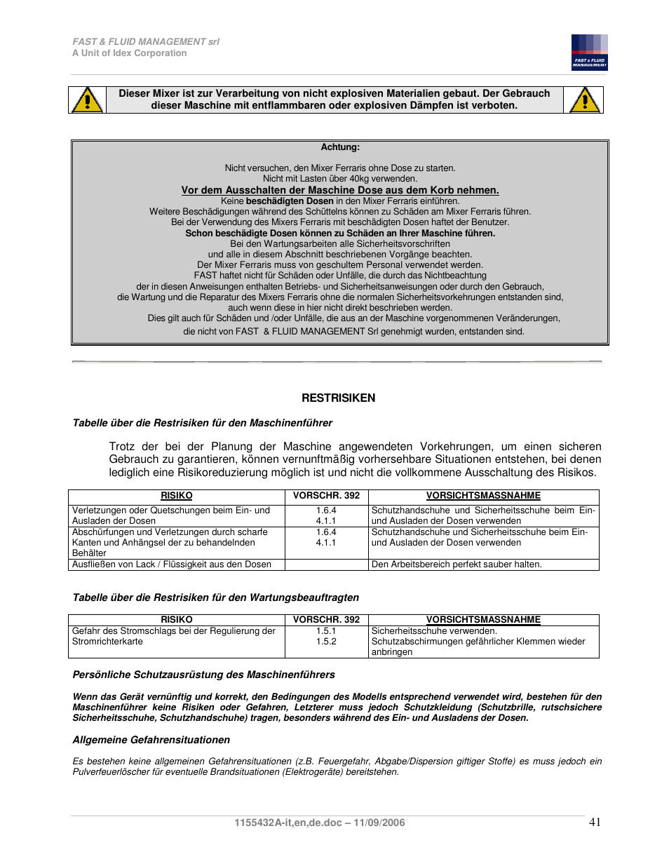 Fast & Fluid Ferraris Automatic Mixer User Manual | Page 41 / 55