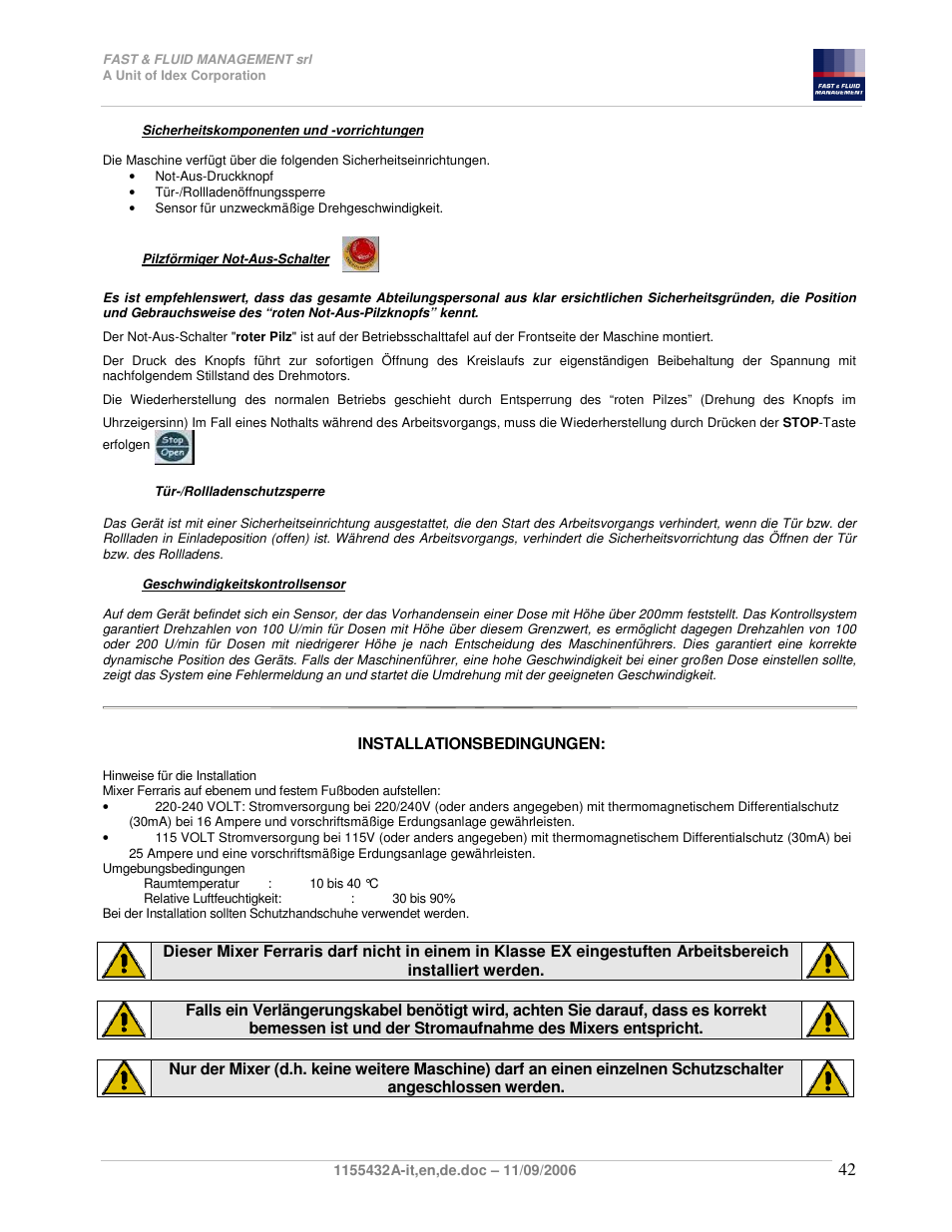 Fast & Fluid Ferraris Automatic Mixer User Manual | Page 42 / 55