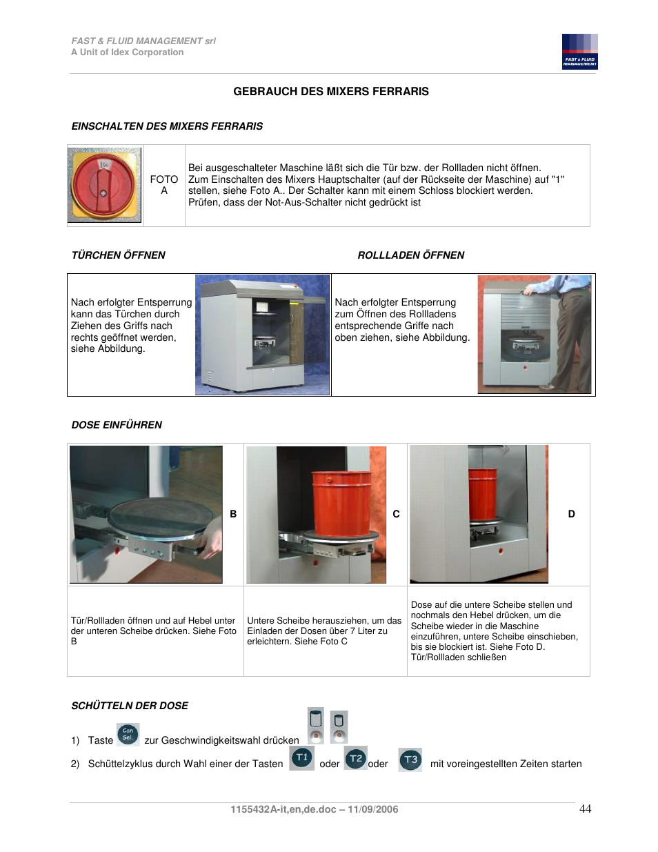 Fast & Fluid Ferraris Automatic Mixer User Manual | Page 44 / 55