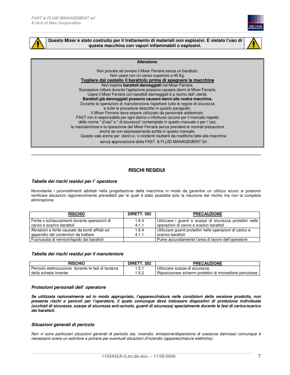 Fast & Fluid Ferraris Automatic Mixer User Manual | Page 7 / 55