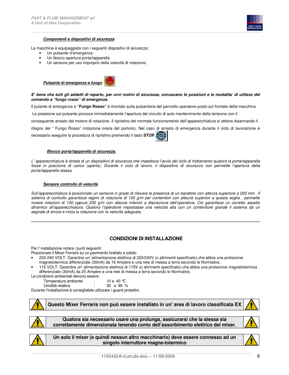 Fast & Fluid Ferraris Automatic Mixer User Manual | Page 8 / 55