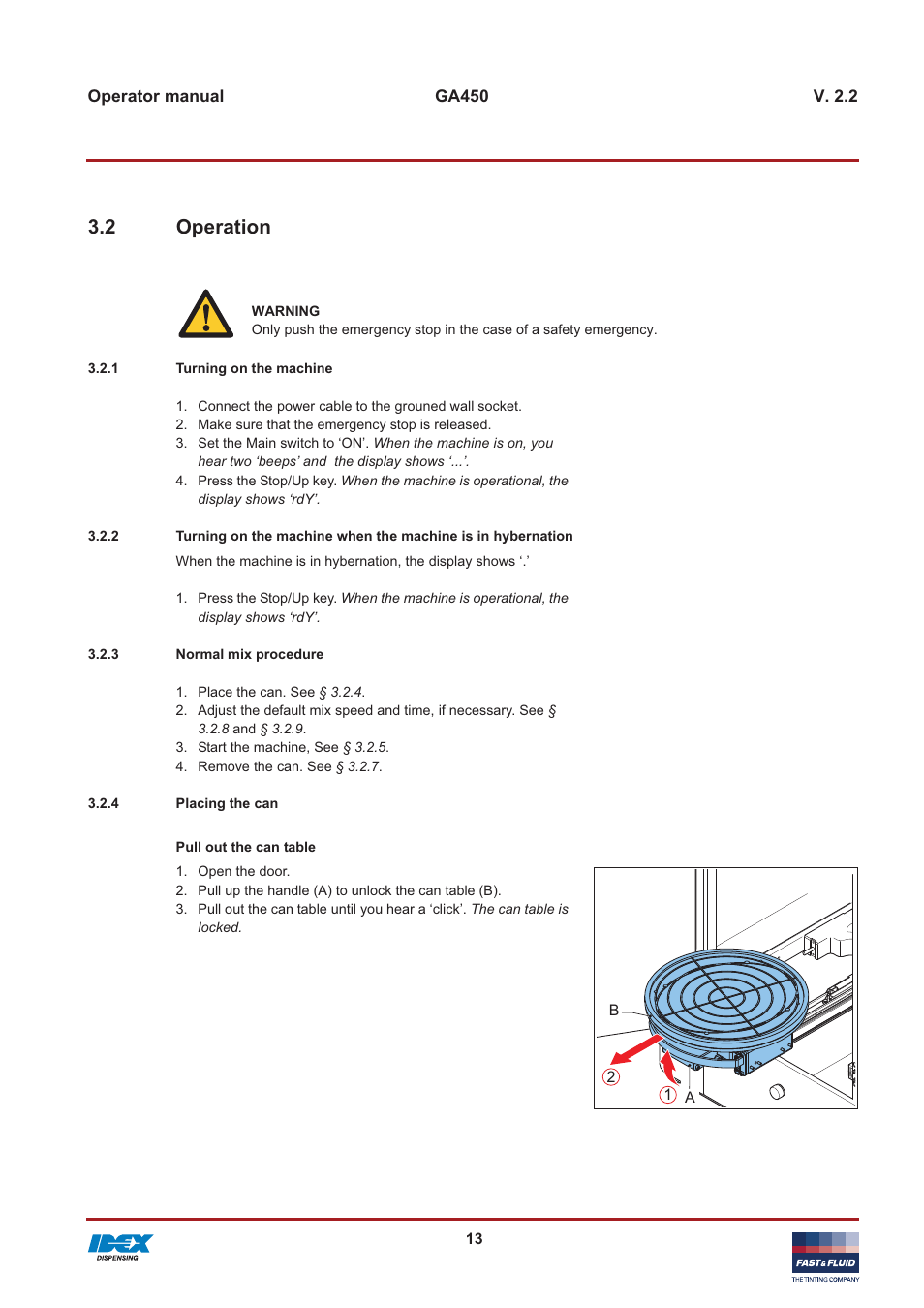 2 operation | Fast & Fluid GA450 User Manual | Page 13 / 32