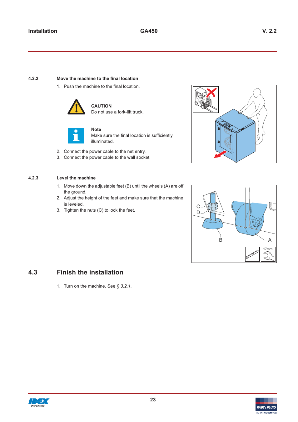 3 finish the installation | Fast & Fluid GA450 User Manual | Page 23 / 32