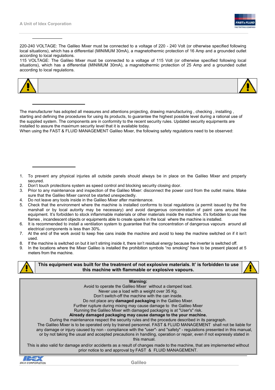 Fast & Fluid Galileo Automatic Mixer User Manual | Page 21 / 82