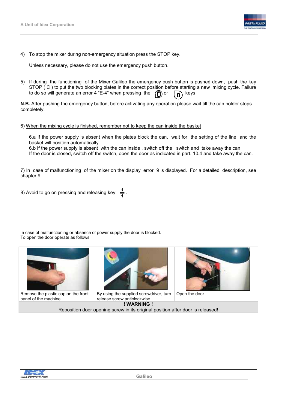 Fast & Fluid Galileo Automatic Mixer User Manual | Page 25 / 82