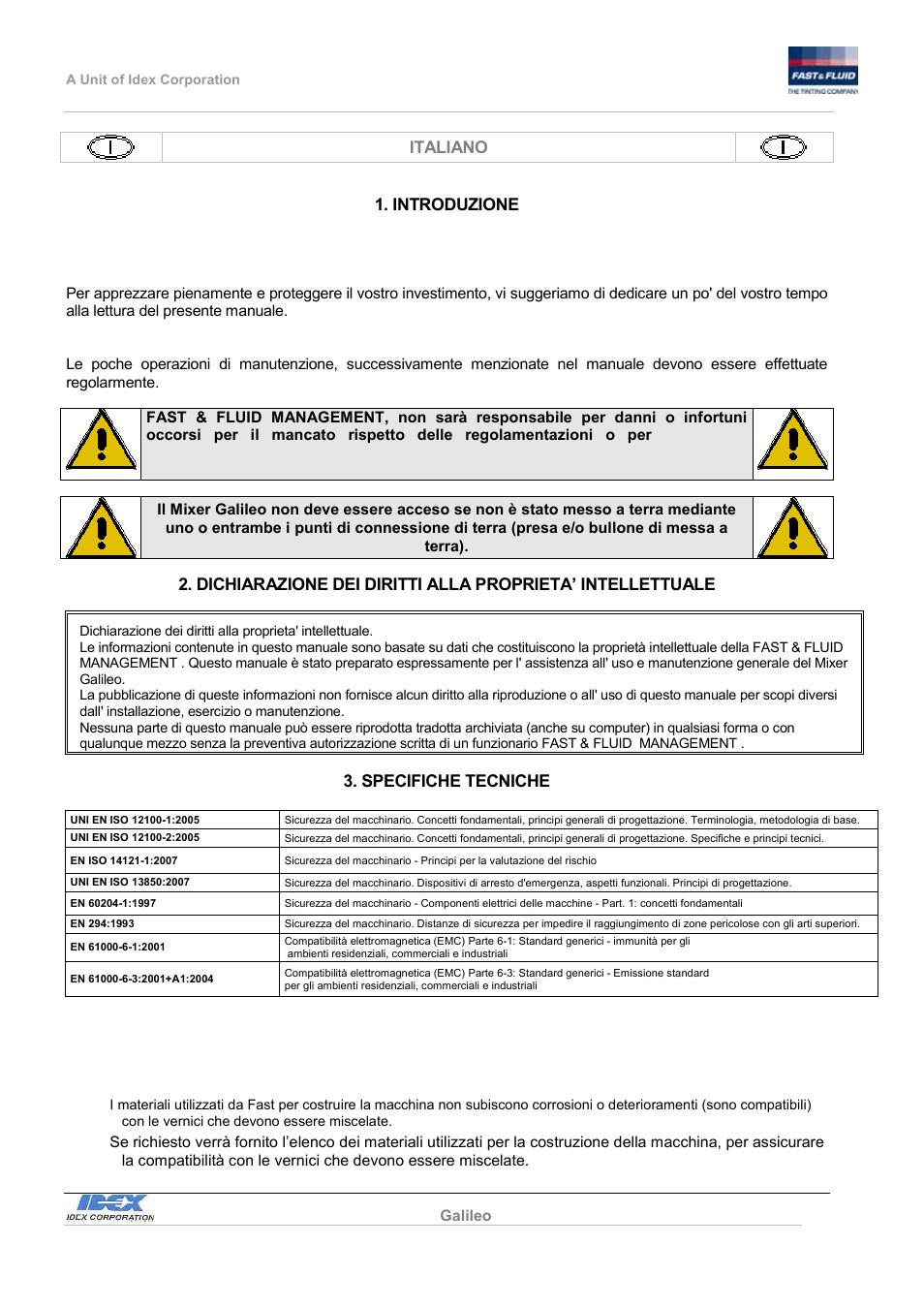Fast & Fluid Galileo Automatic Mixer User Manual | Page 3 / 82