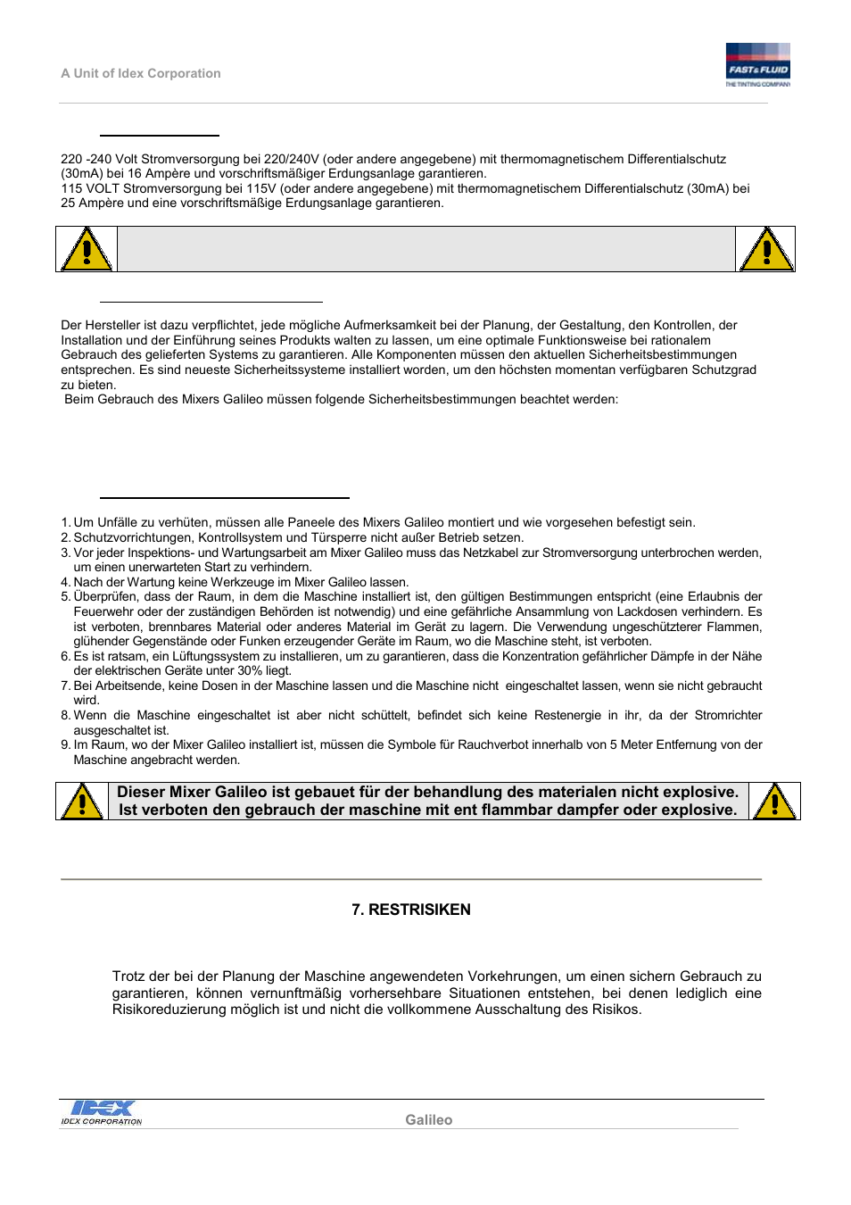 Fast & Fluid Galileo Automatic Mixer User Manual | Page 36 / 82