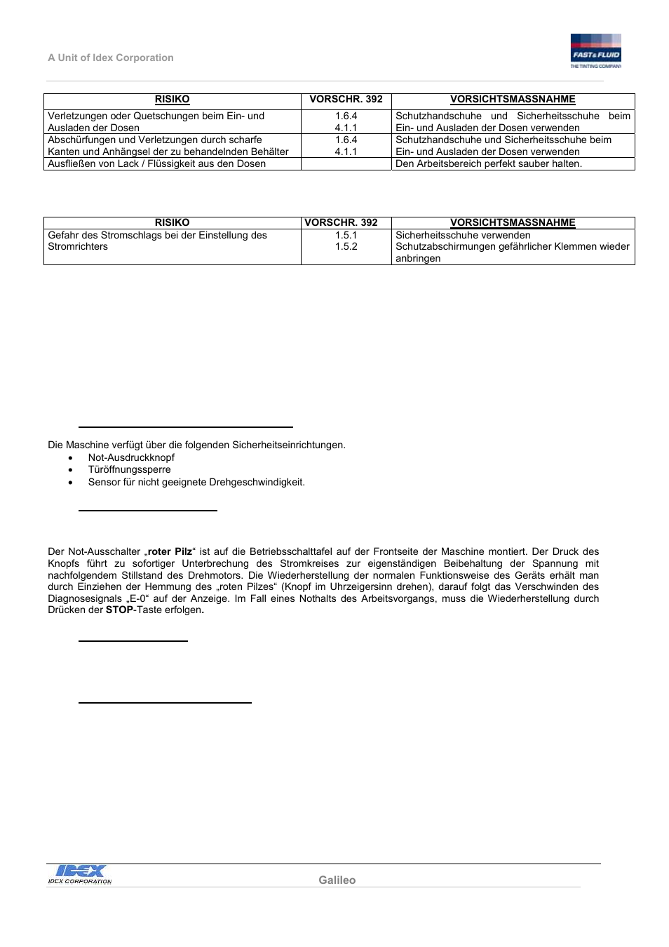 Fast & Fluid Galileo Automatic Mixer User Manual | Page 37 / 82