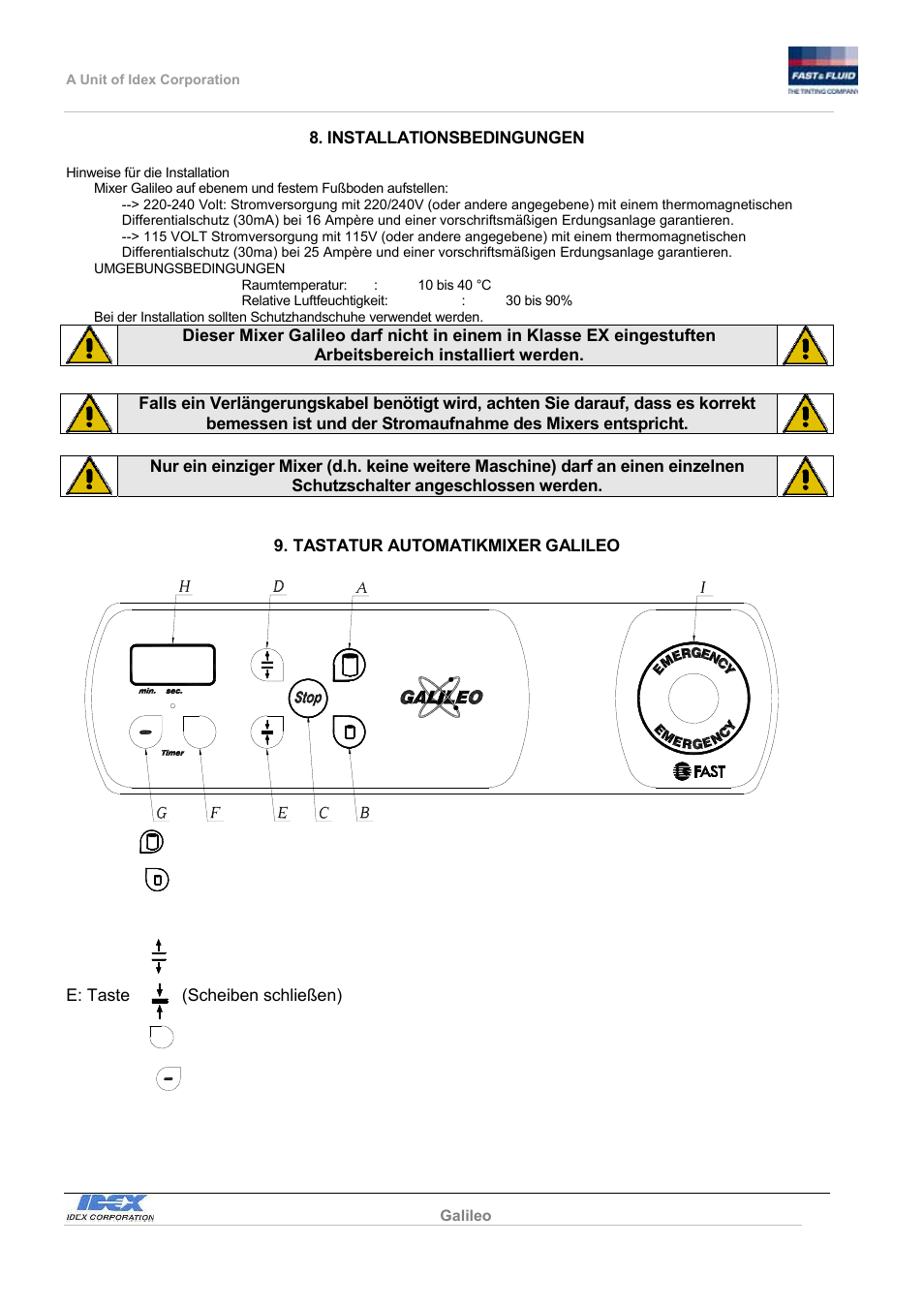 Fast & Fluid Galileo Automatic Mixer User Manual | Page 38 / 82