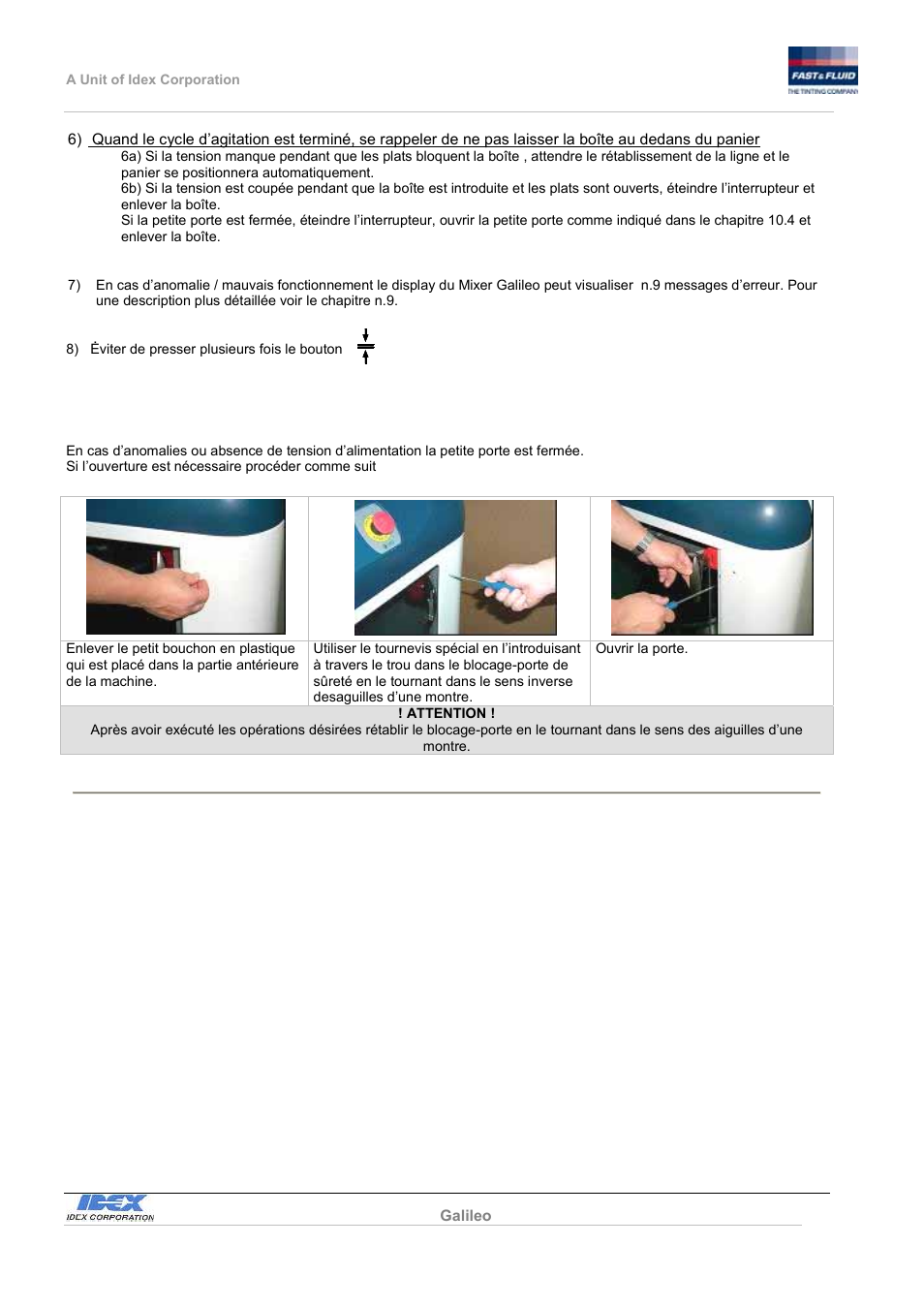 Fast & Fluid Galileo Automatic Mixer User Manual | Page 56 / 82