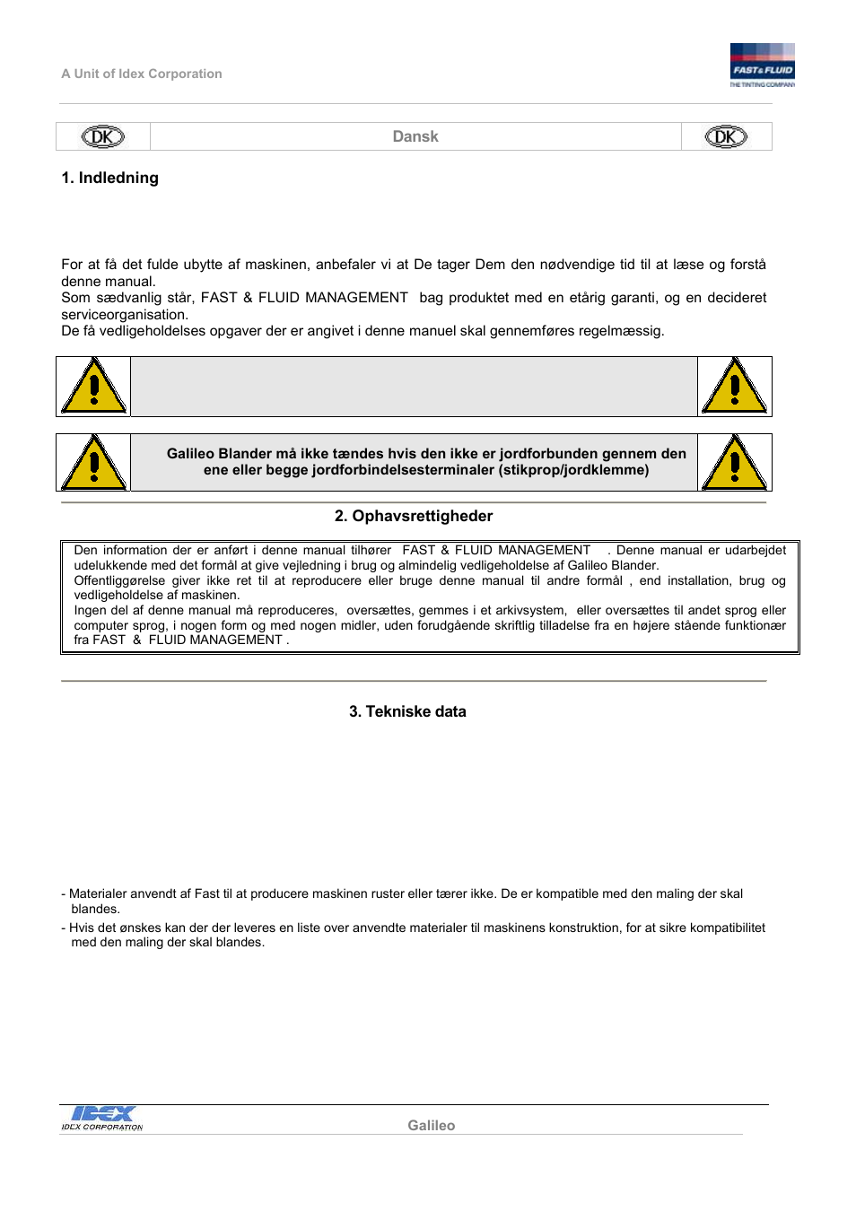 Fast & Fluid Galileo Automatic Mixer User Manual | Page 66 / 82