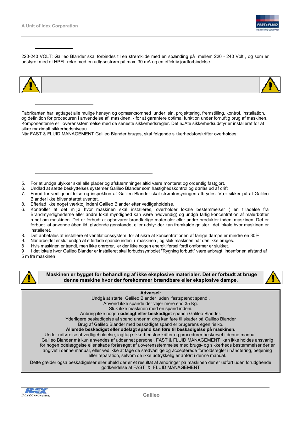 Fast & Fluid Galileo Automatic Mixer User Manual | Page 68 / 82