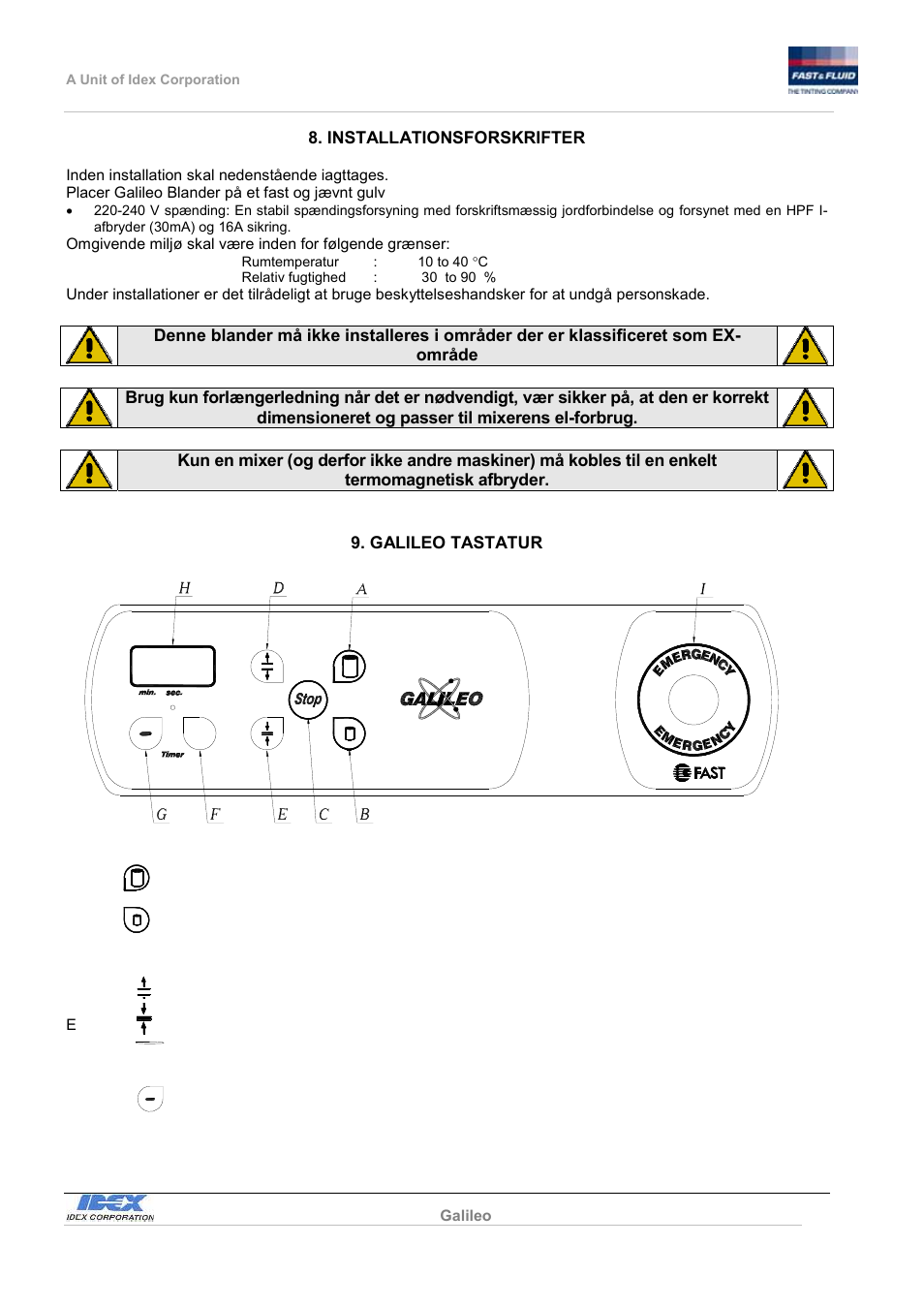 Fast & Fluid Galileo Automatic Mixer User Manual | Page 70 / 82