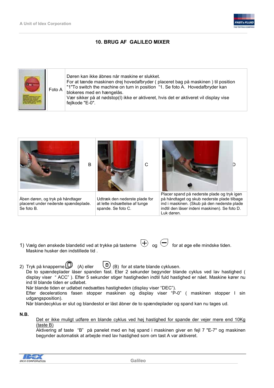 Fast & Fluid Galileo Automatic Mixer User Manual | Page 71 / 82