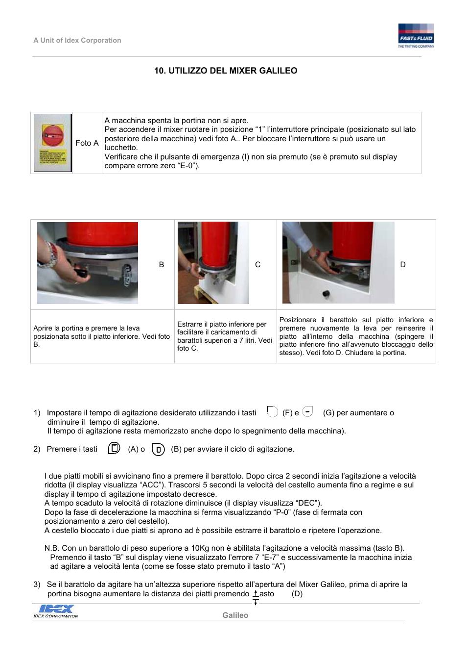 Fast & Fluid Galileo Automatic Mixer User Manual | Page 8 / 82