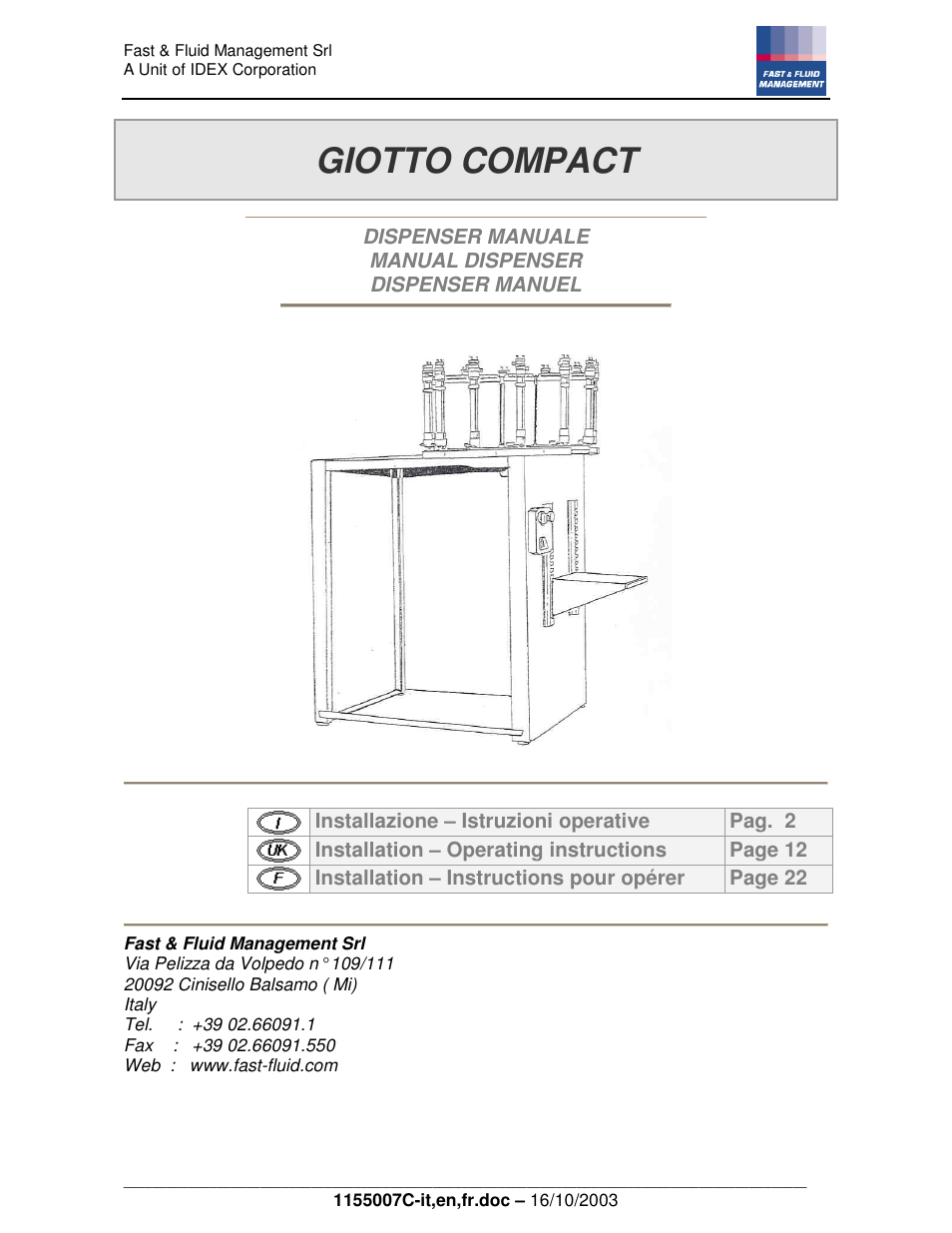 Fast & Fluid Giotto Compact User Manual | 31 pages