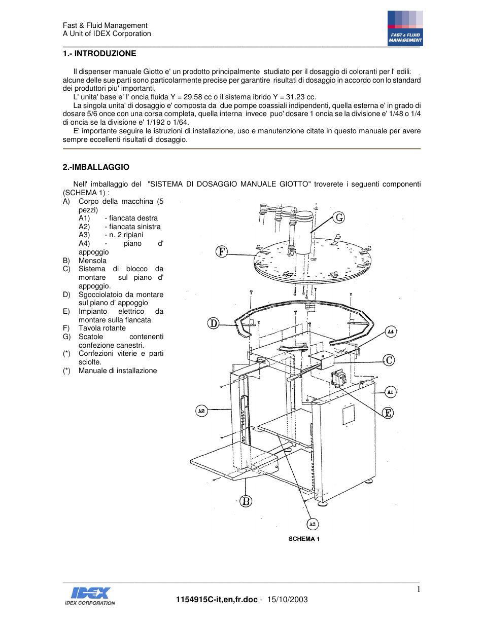 Fast & Fluid Giotto Column User Manual | Page 2 / 31