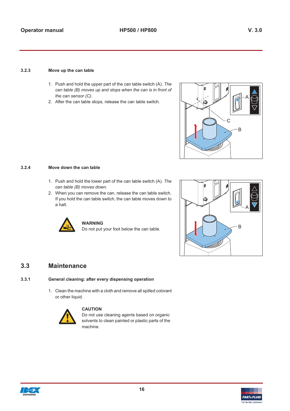 3 maintenance | Fast & Fluid HP800 User Manual | Page 16 / 30