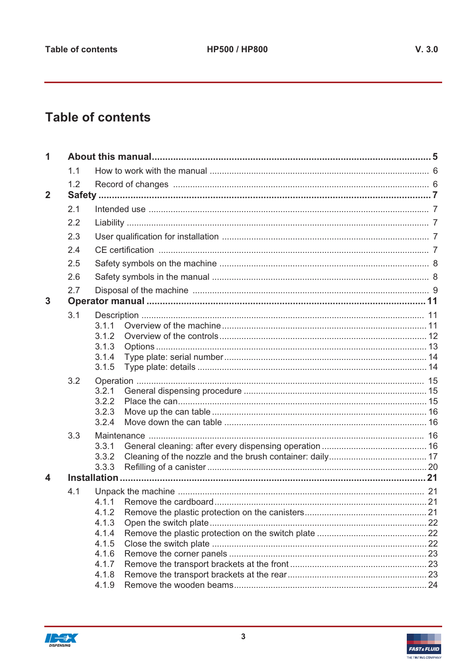 Fast & Fluid HP800 User Manual | Page 3 / 30