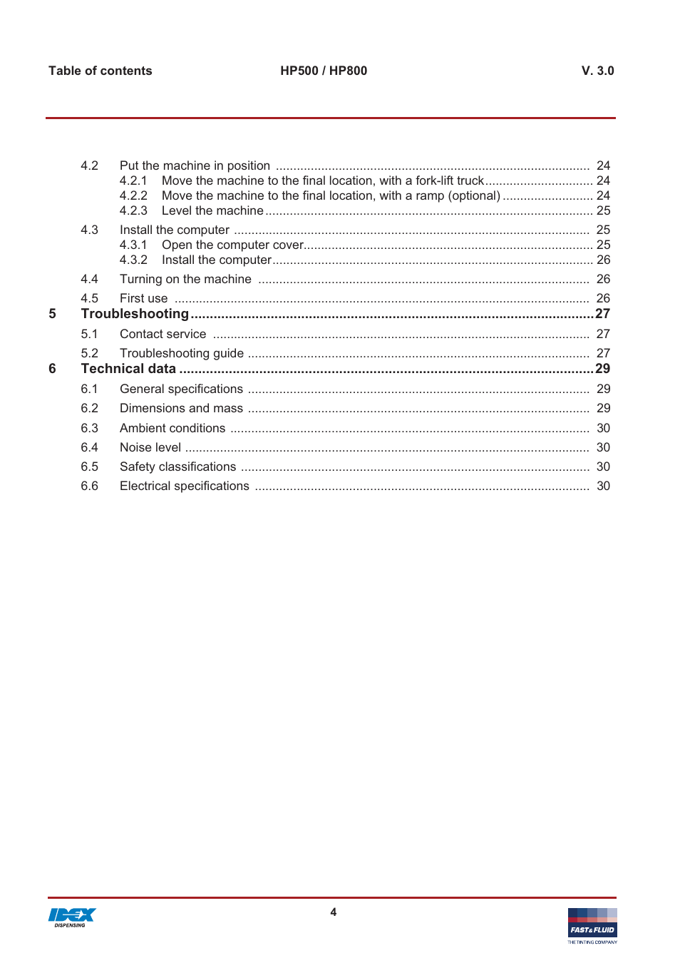 Fast & Fluid HP800 User Manual | Page 4 / 30