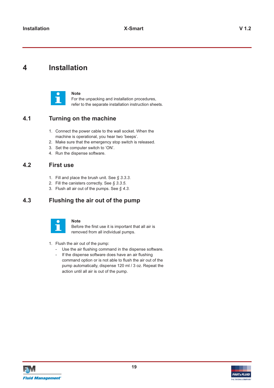 4installation | Fast & Fluid X-Smart User Manual | Page 19 / 26