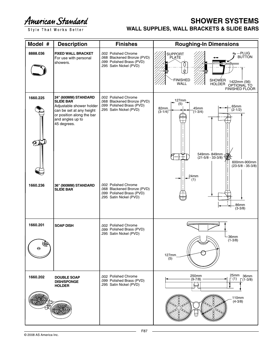 American Standard Soap Dish 1660.202 User Manual | 2 pages