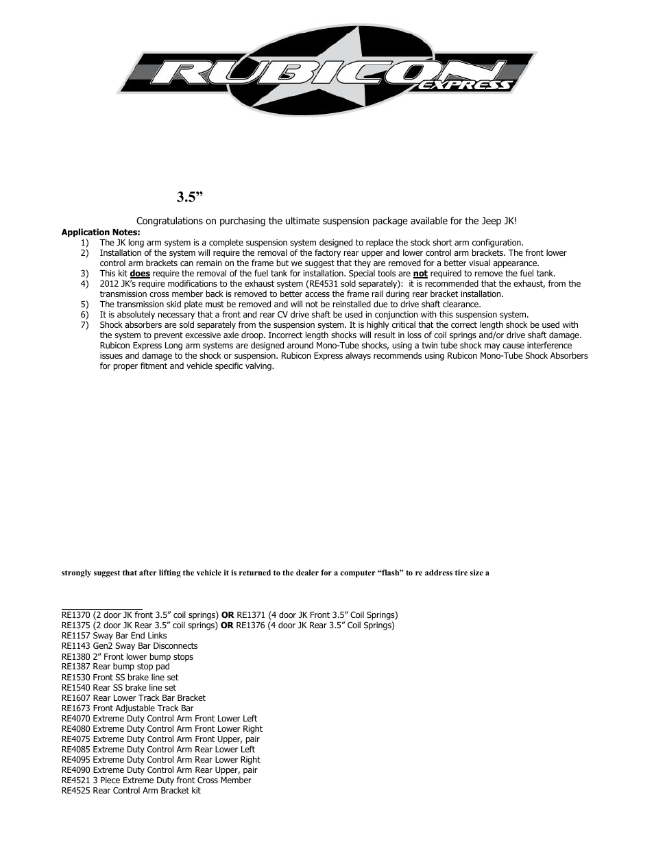 Rubicon Express RE7363 User Manual | 10 pages