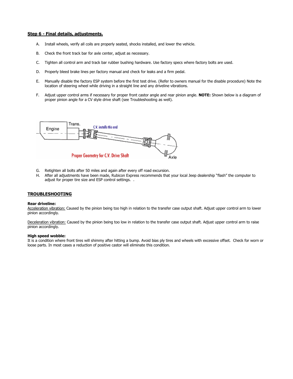 Rubicon Express RE7363 User Manual | Page 10 / 10