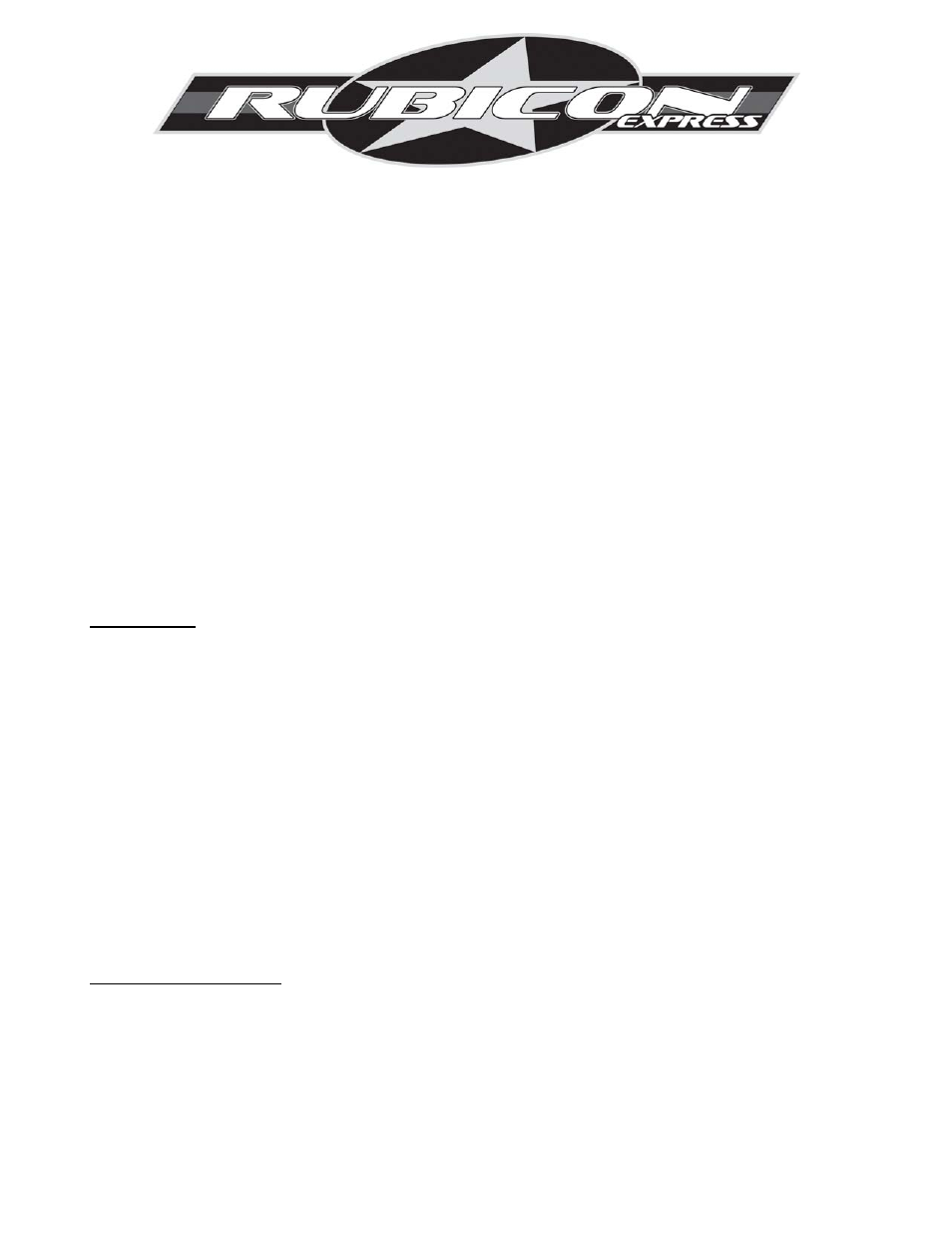 Rubicon Express RE8300 User Manual | 7 pages