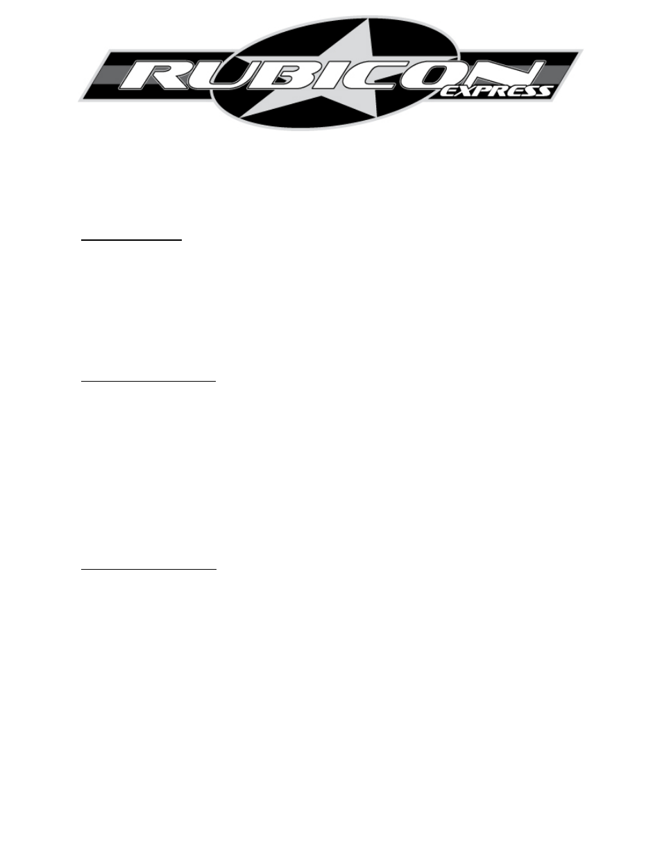 Rubicon Express RE7141 User Manual | 6 pages