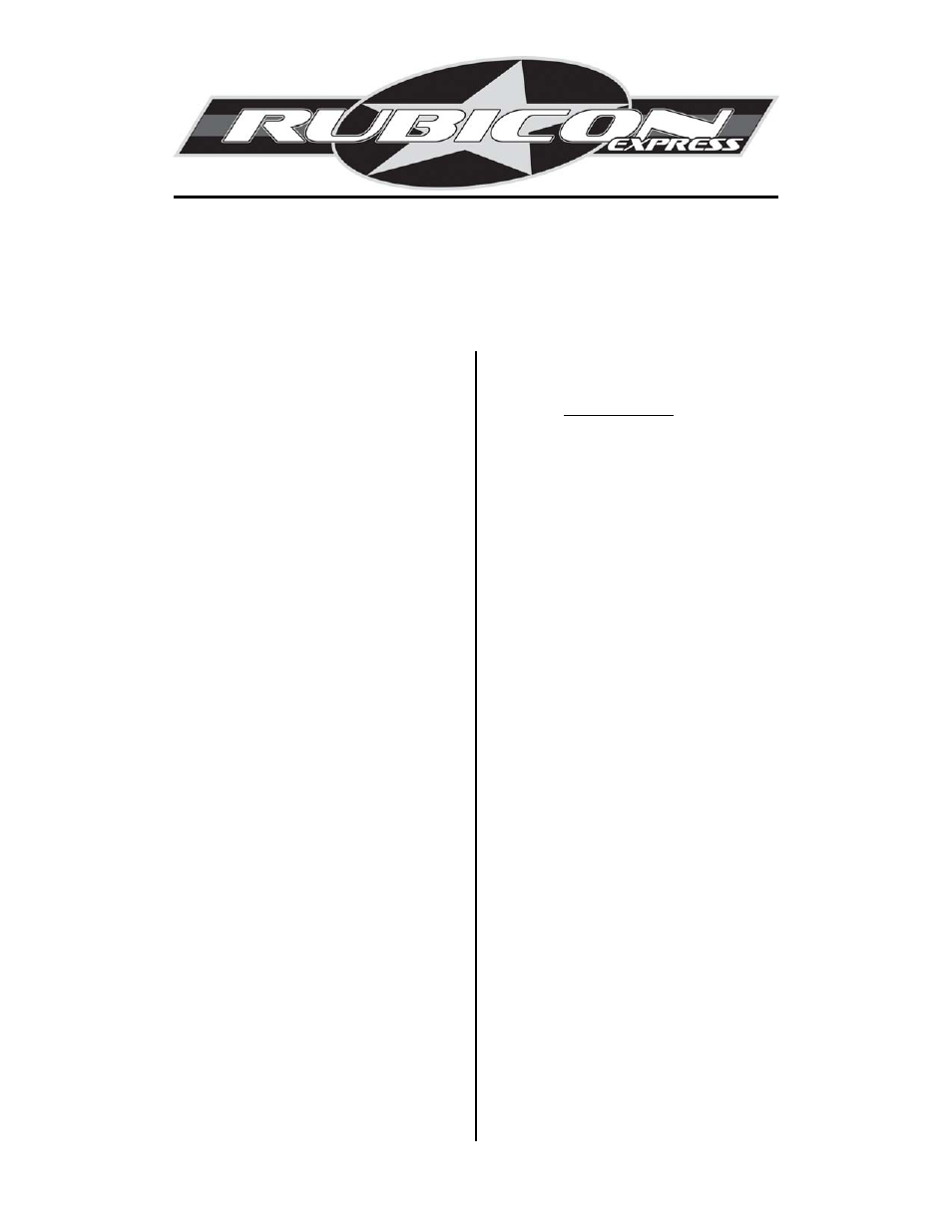 Rubicon Express RE7000 User Manual | 3 pages