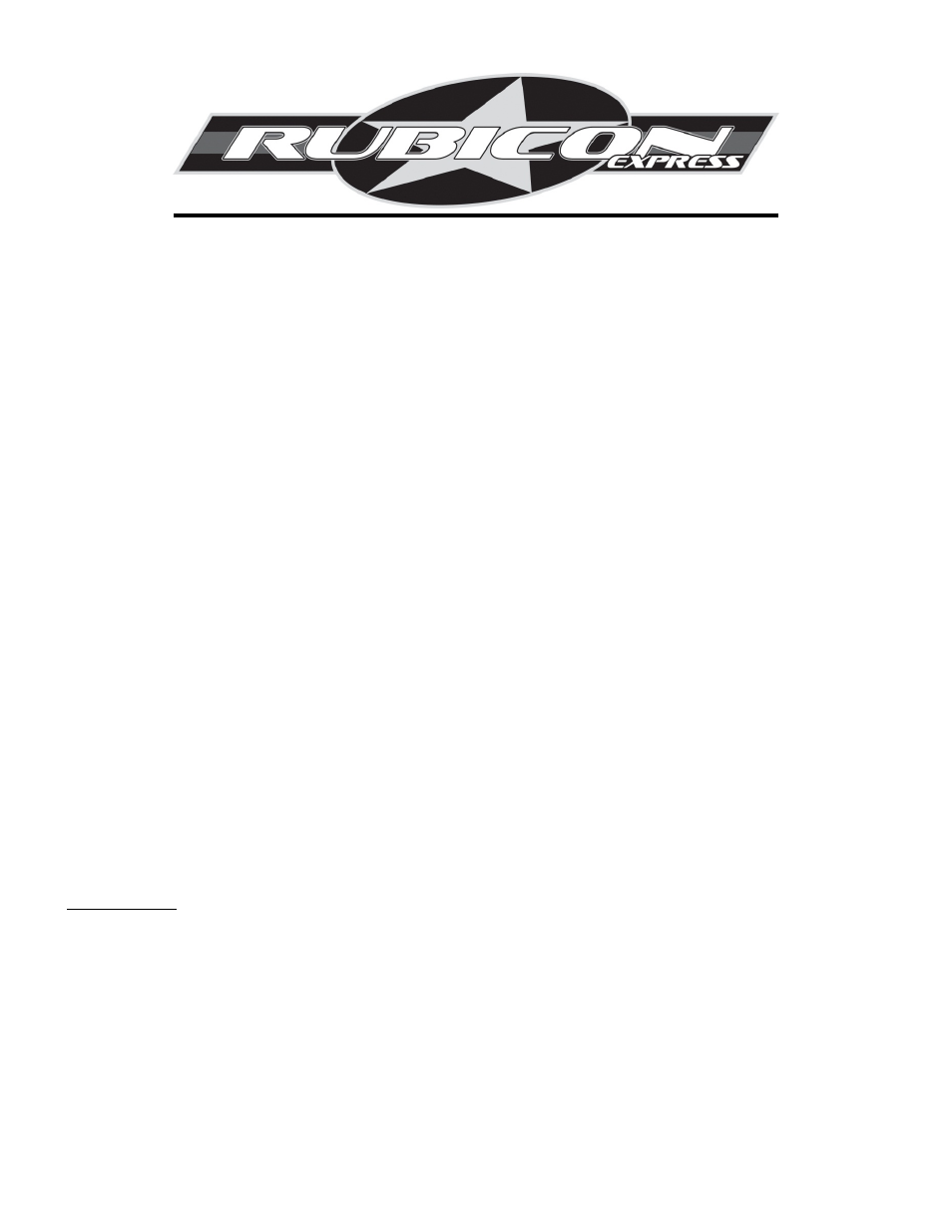 Rubicon Express RE6030 User Manual | 4 pages