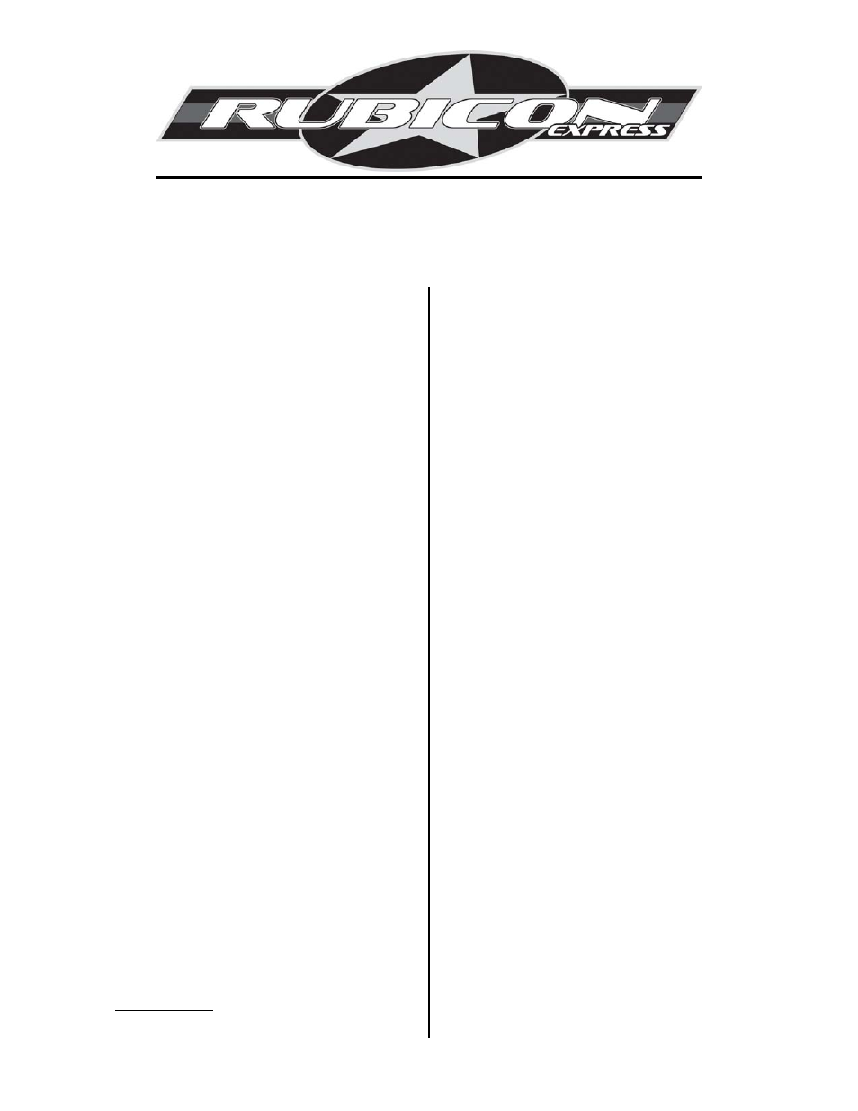 Rubicon Express RE6500 User Manual | 2 pages