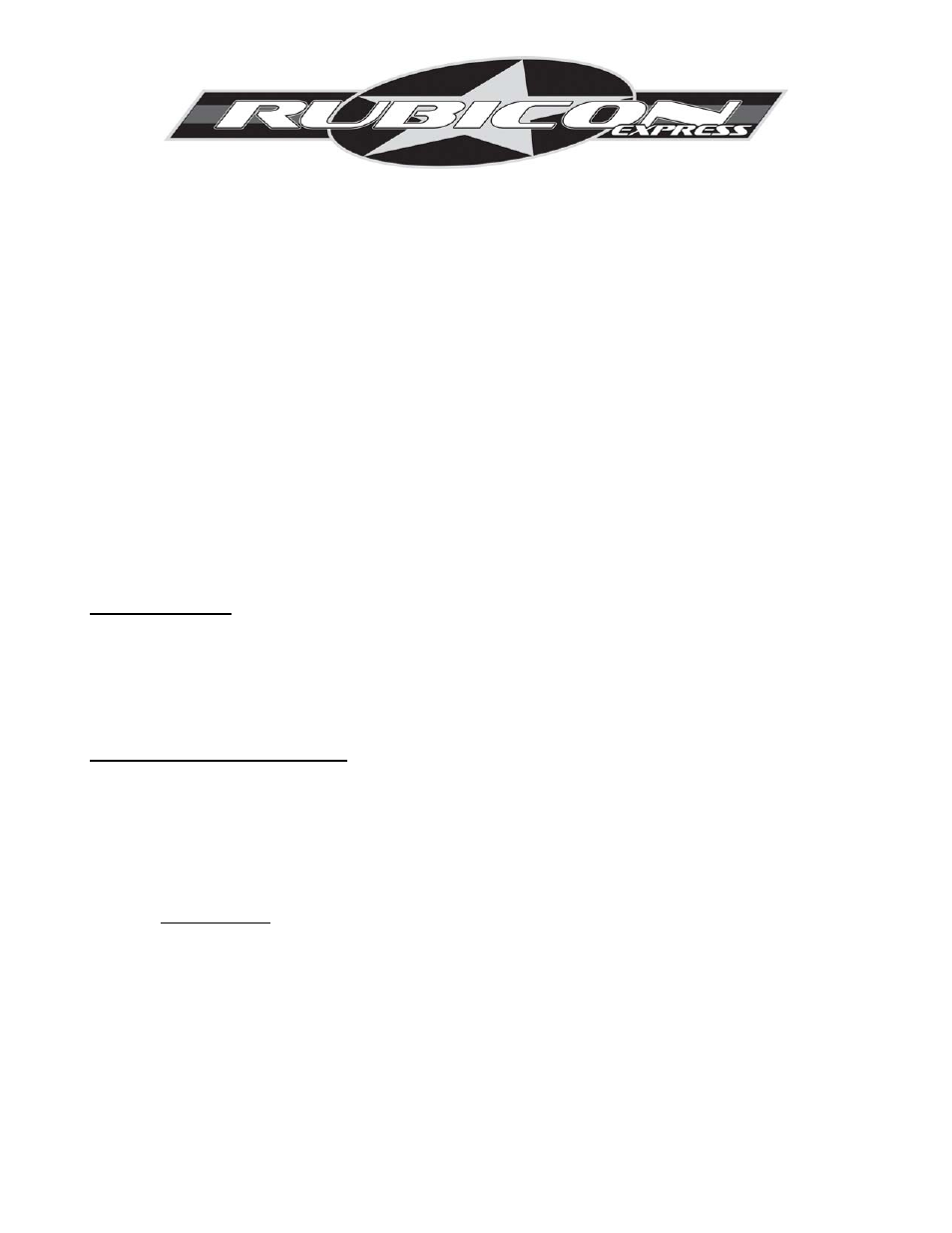 Rubicon Express RE6330 User Manual | 4 pages