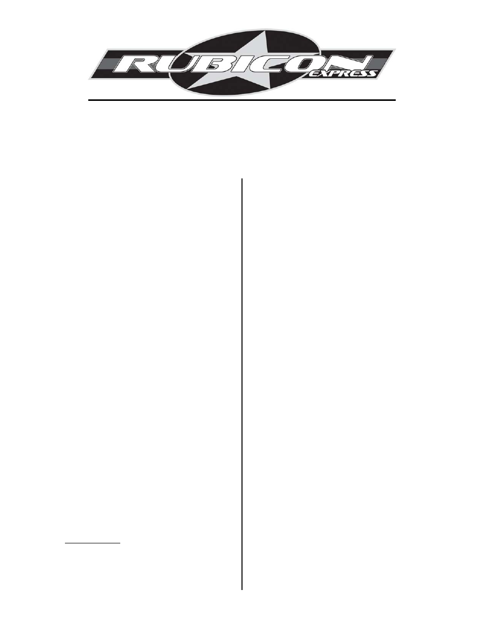 Rubicon Express RE8005 User Manual | 2 pages