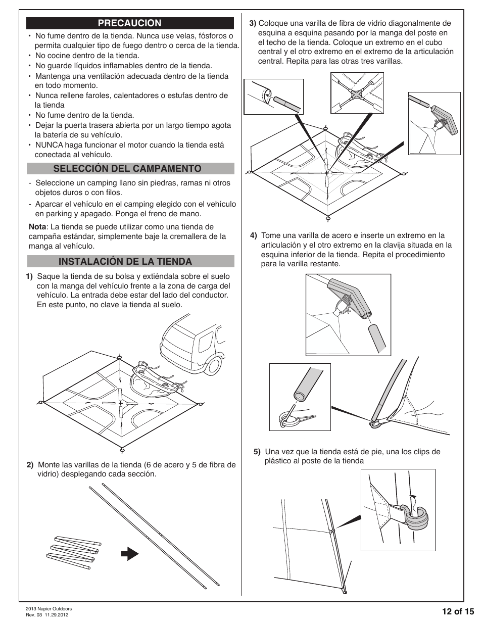 Napier 84000 Sportz SUV Tent User Manual | Page 12 / 15