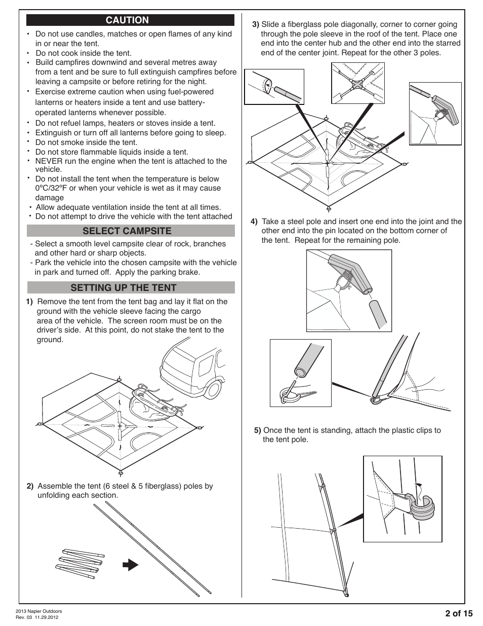 Napier 84000 Sportz SUV Tent User Manual | Page 2 / 15