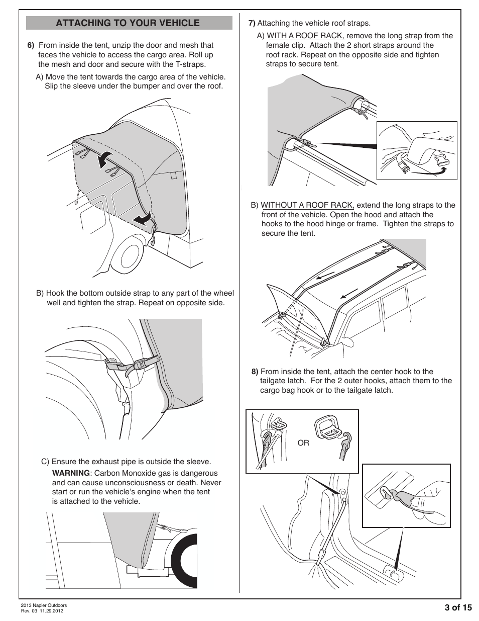 Napier 84000 Sportz SUV Tent User Manual | Page 3 / 15