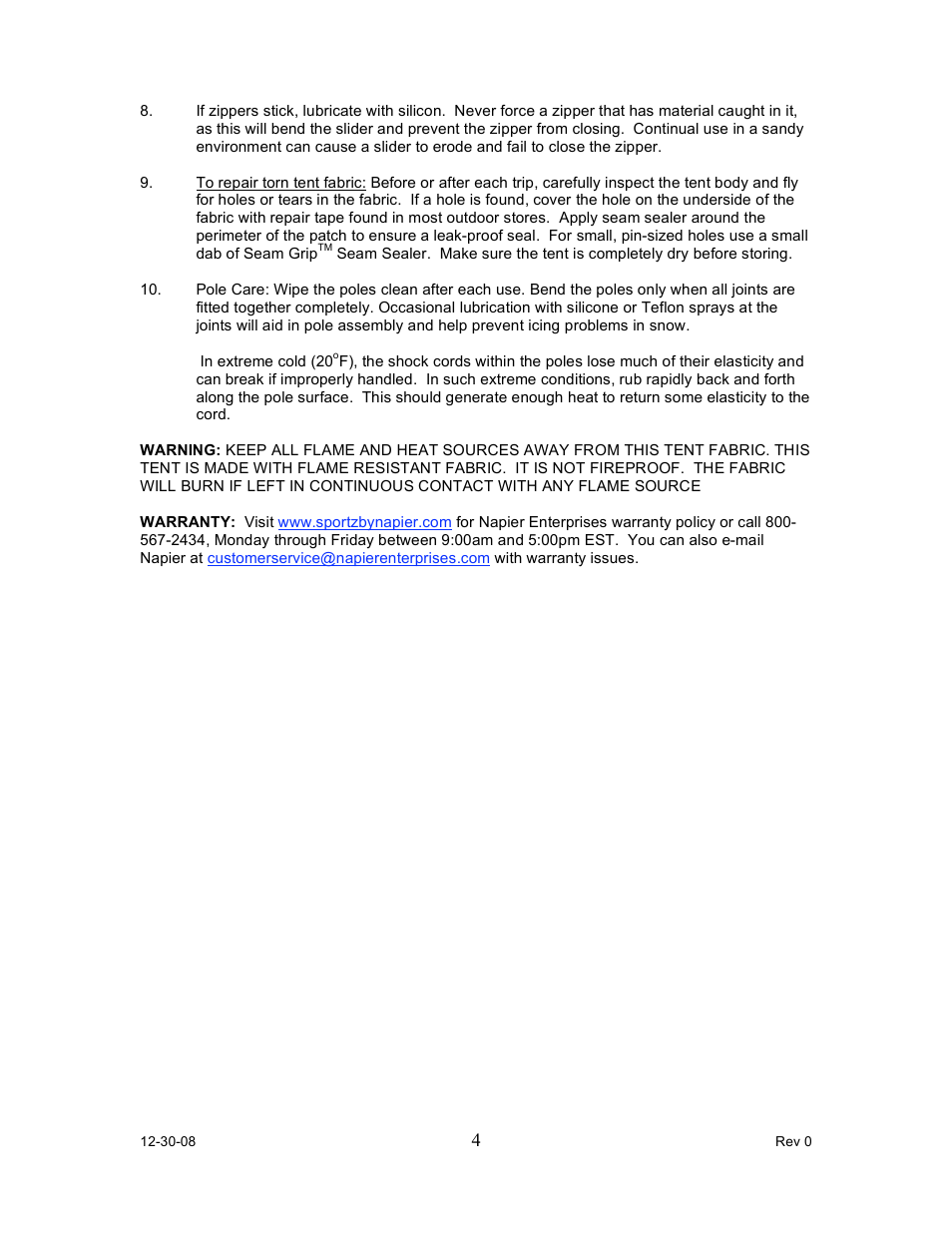 Napier 95600 X-plorer PAC User Manual | Page 4 / 8
