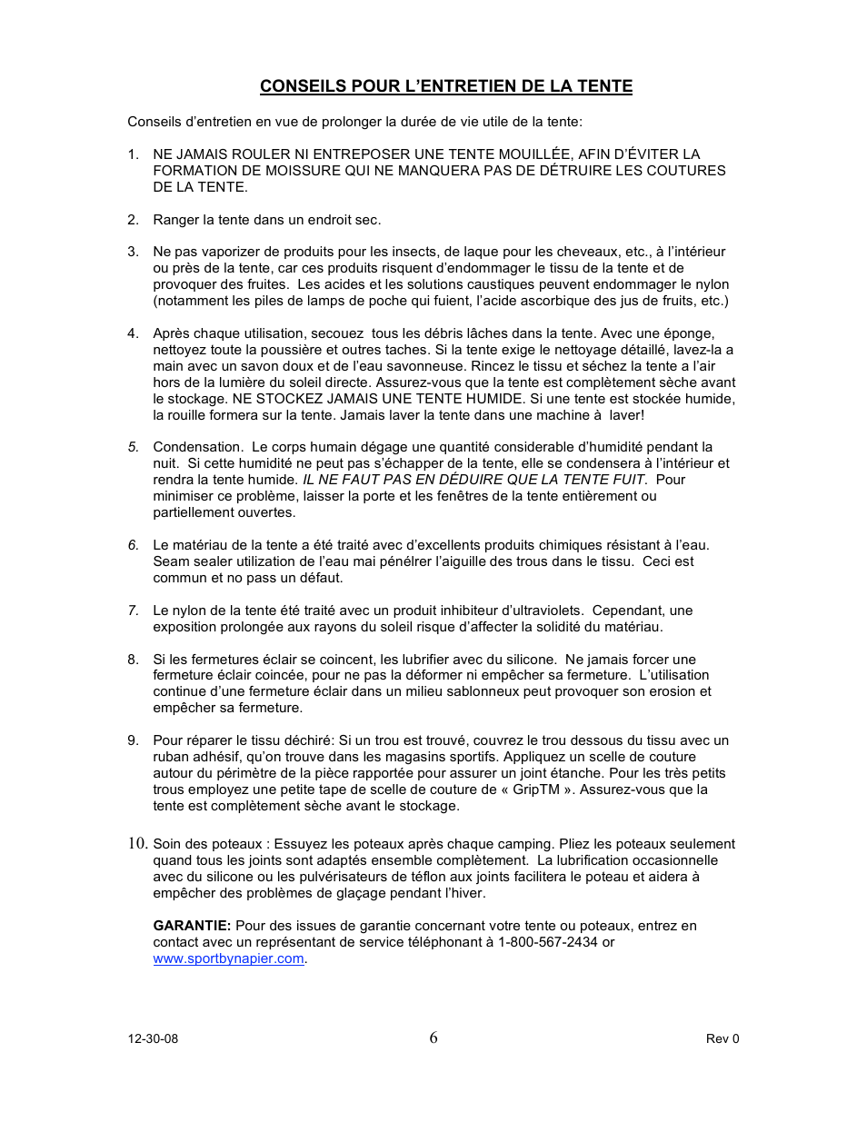 Napier 95600 X-plorer PAC User Manual | Page 6 / 8