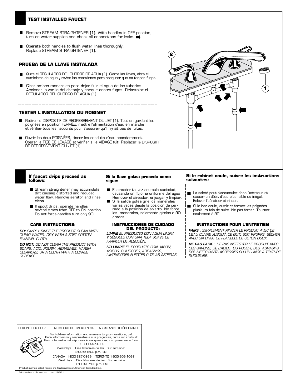 American Standard M968757D User Manual | Page 3 / 12