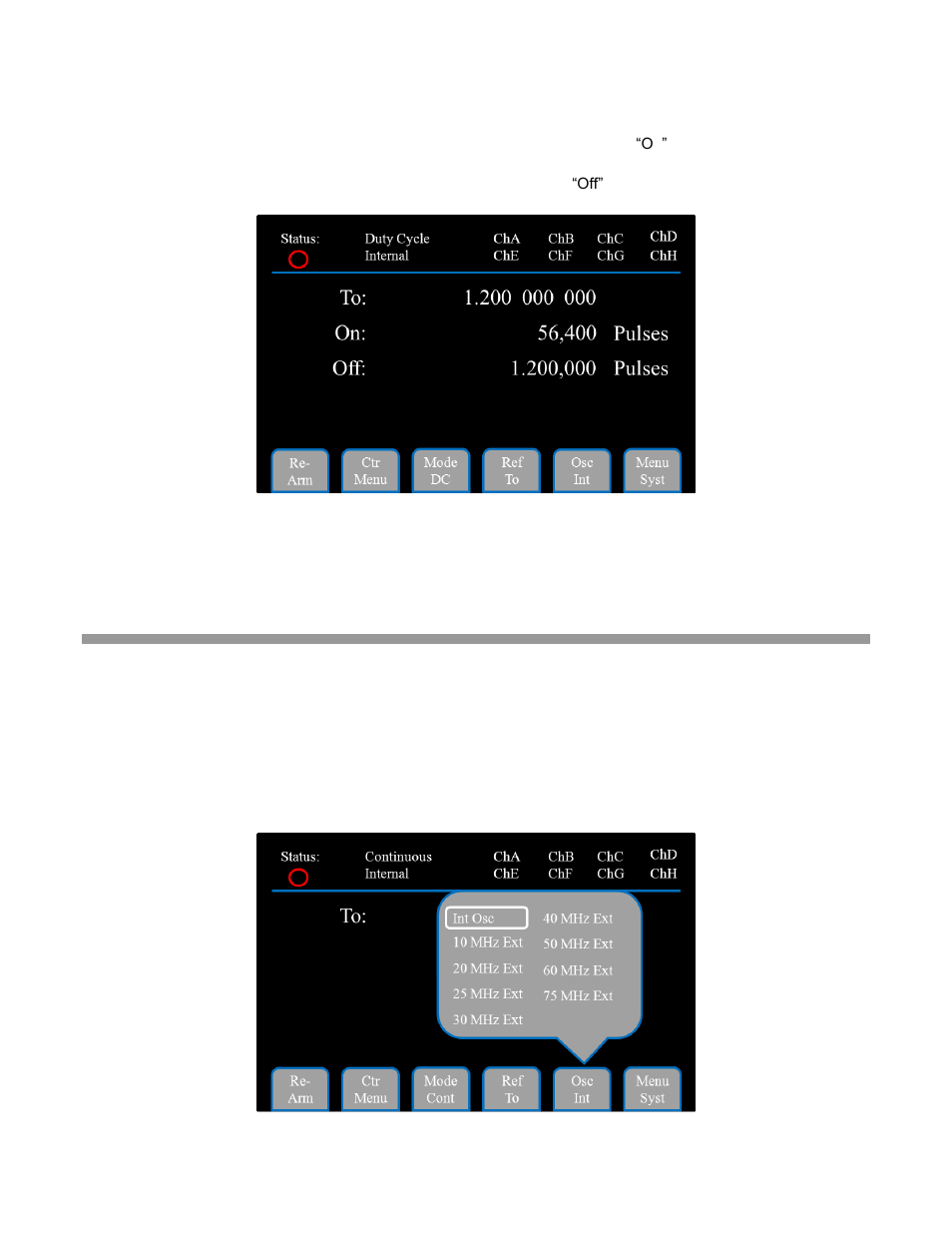 Setting the internal reference source and rate | BNC 577 User Manual | Page 17 / 50